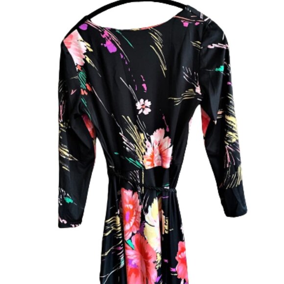 Vintage 70s  A line maxi floral dress wi rope belt - Picture 11 of 15